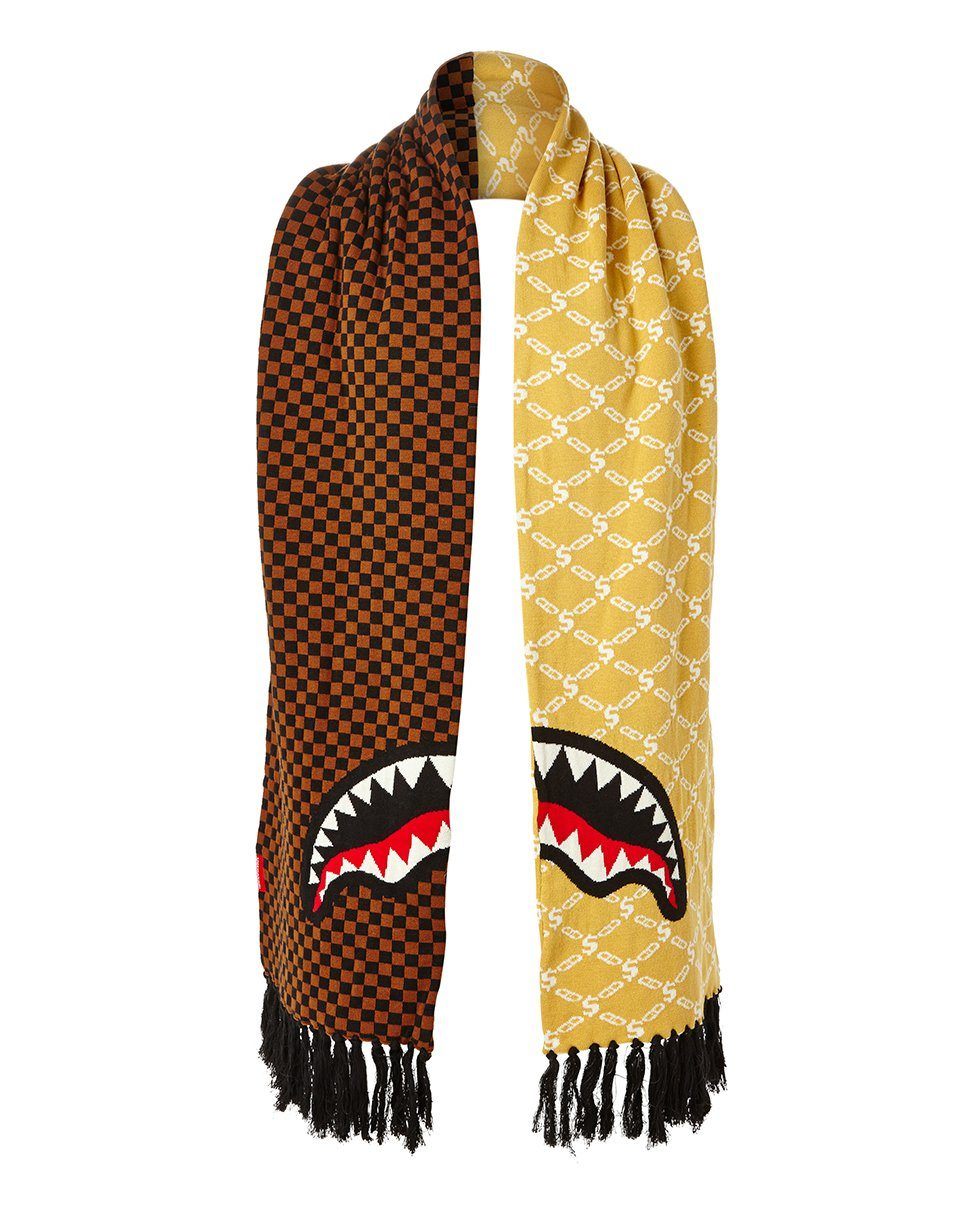 SPLIT CHECKERED SHARK SCARF