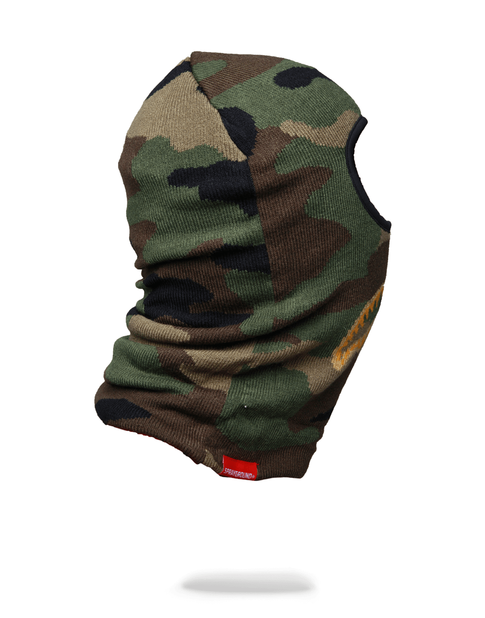 GOLD KNIT SHARK MOUTH SKI MASK