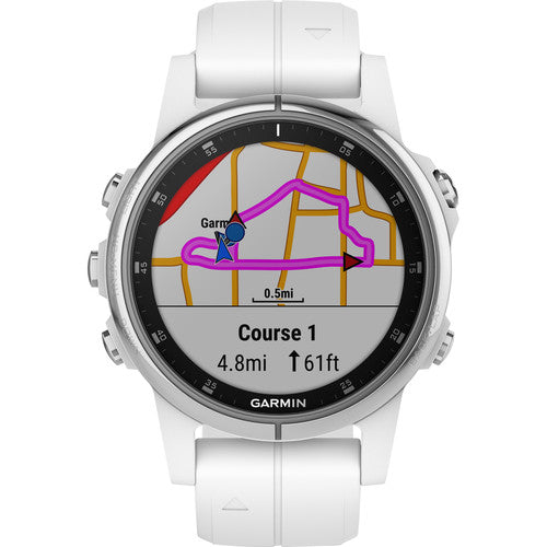 Garmin fŽ?nix 5S Plus Sapphire Edition Multi-Sport Training GPS Watch (42mm, White with Carrera White Band) ƒ?? 010-01987-00