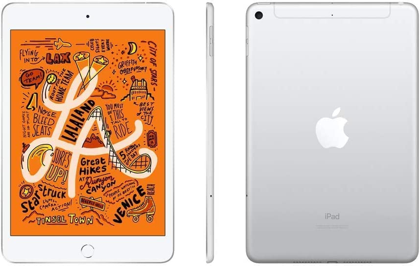 Apple iPad Mini (5th Generation, 2019) ? 7.9" Wi-Fi + Cellular ? 256GB ? Silver ? MUXN2LL/A