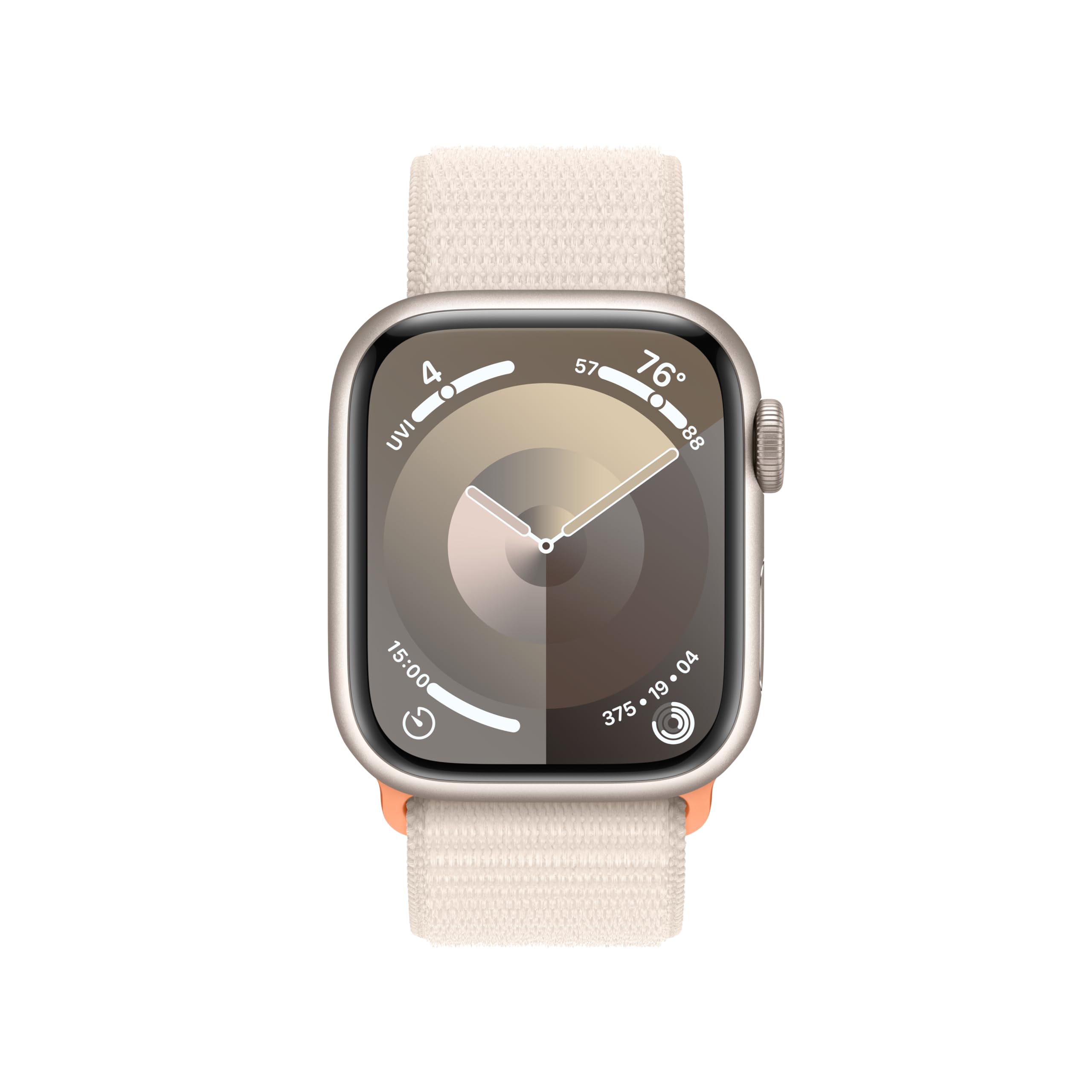Apple - Watch Series 9 GPS + Cellular 41mm Starlight Aluminum Case with Starlight Sport Loop - MRHQ3LW/A