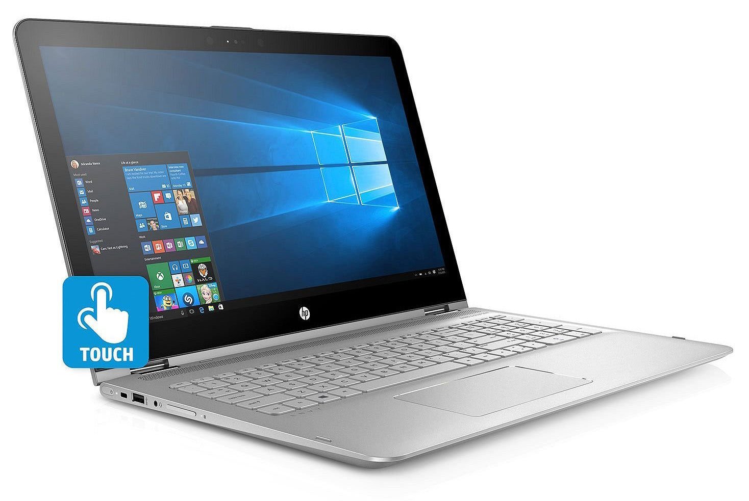 HP Envy x360 ƒ?? 15.6" FHD Touch ƒ?? i7-7500U ƒ?? 16GB RAM ƒ?? 1TB HDD / 128GB SSD ƒ?? Silver ƒ?? 15T-AQ100