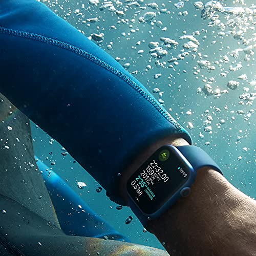Apple Watch Series 7 Cellular - 45mm Gold with Abyss Blue Sport Band -MN9J3LL/A