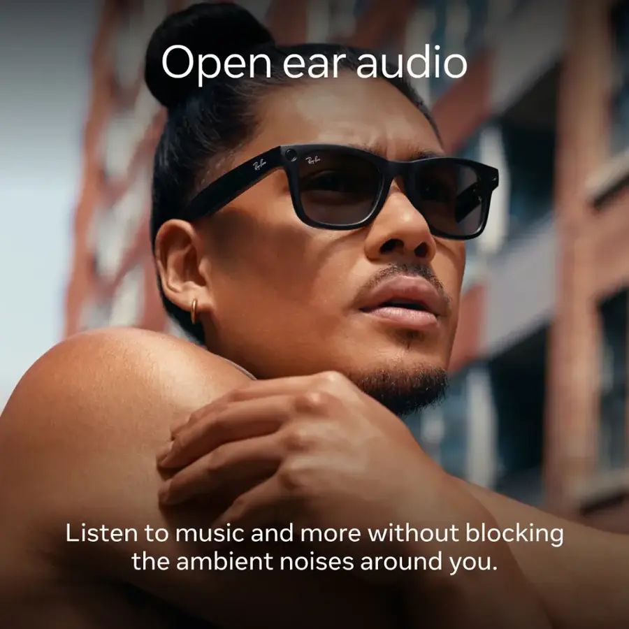 Ray Ban Meta-Headliner glasses w/Meta AI, Audio, Photo, Video-Charcoal Lenses-Matte Black