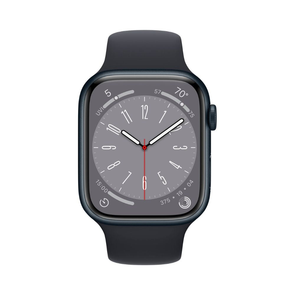 Apple Watch Series 8 (GPS) 45mm Aluminum Case - M/L Midnight Sport Band - MNUL3LL/A
