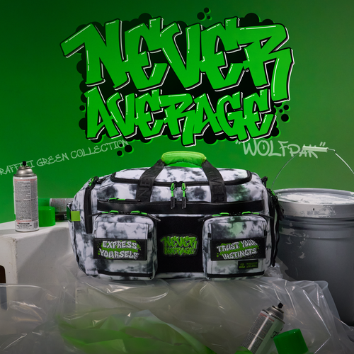 30L Perfect Duffle Bag Graffiti Green