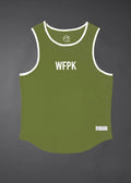 Men's Performance Tank Moss Green W/ Off White Border (SALE)