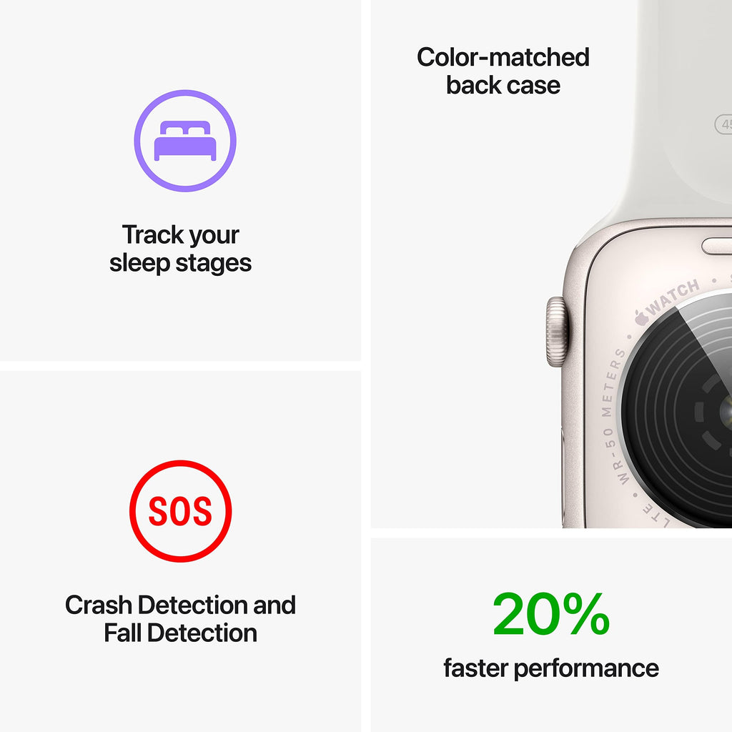 Apple Watch SE 2nd Gen (GPS) 40mm Starlight Aluminum Case w/ Starlight Sport Band - M/L - MR9V3LL/A