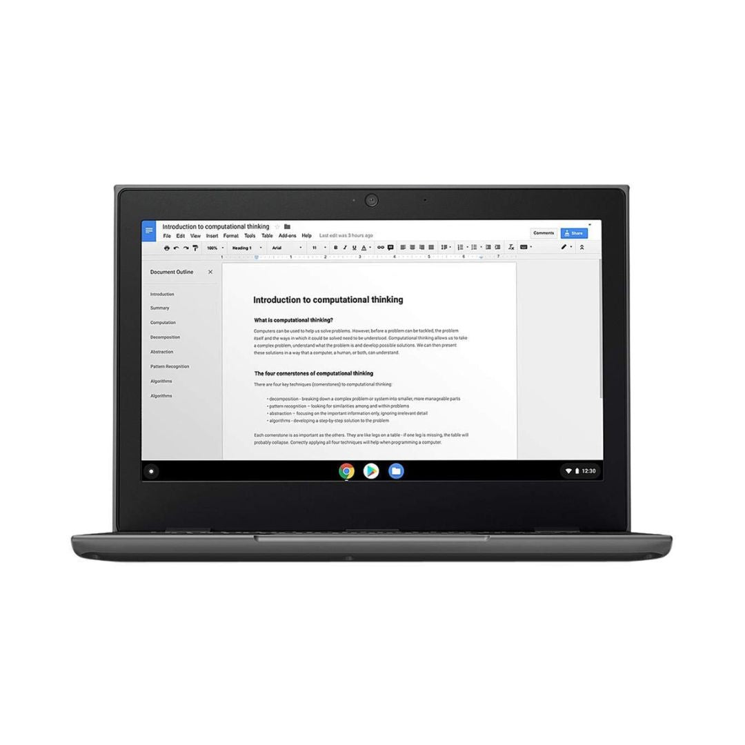 Lenovo 100e Chromebook 2nd Gen MTK ƒ?? 11.6" HD ƒ?? MT8173C ƒ?? 4GB RAM ƒ?? GX6250 ƒ?? 32GB SSD ƒ?? Black ƒ?? 81QB0000US