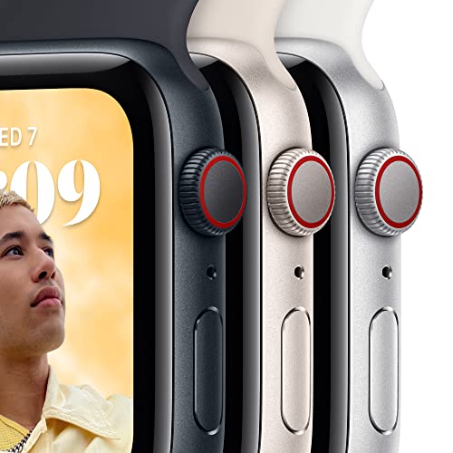 Apple Watch SE 2nd Gen 40mm (GPS + Cellular) Midnight Aluminum Case with Midnight Sport Band M/L - MNTN3LL/A