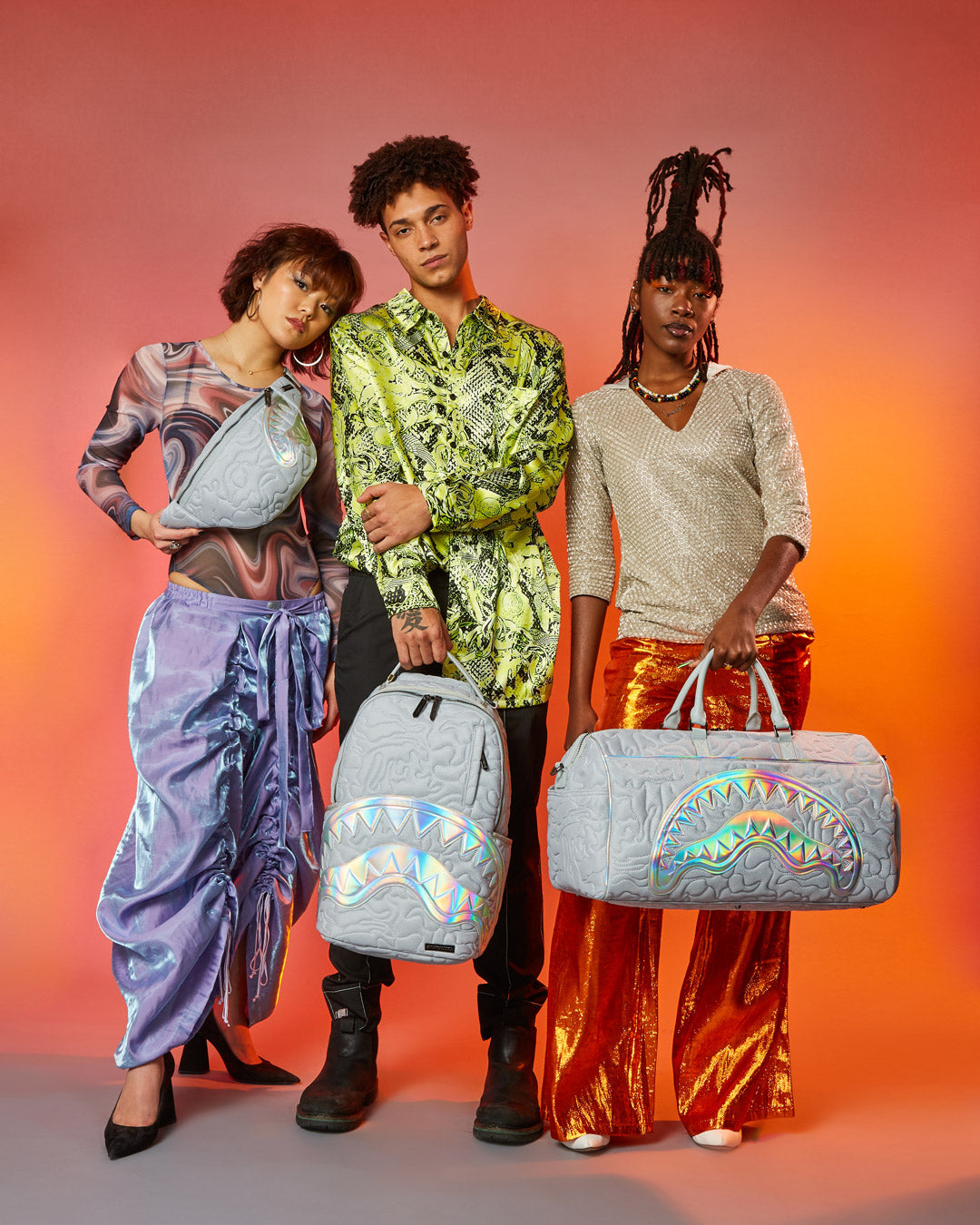 MIRASHAKU IRIDESCENT QUILT BACKPACK