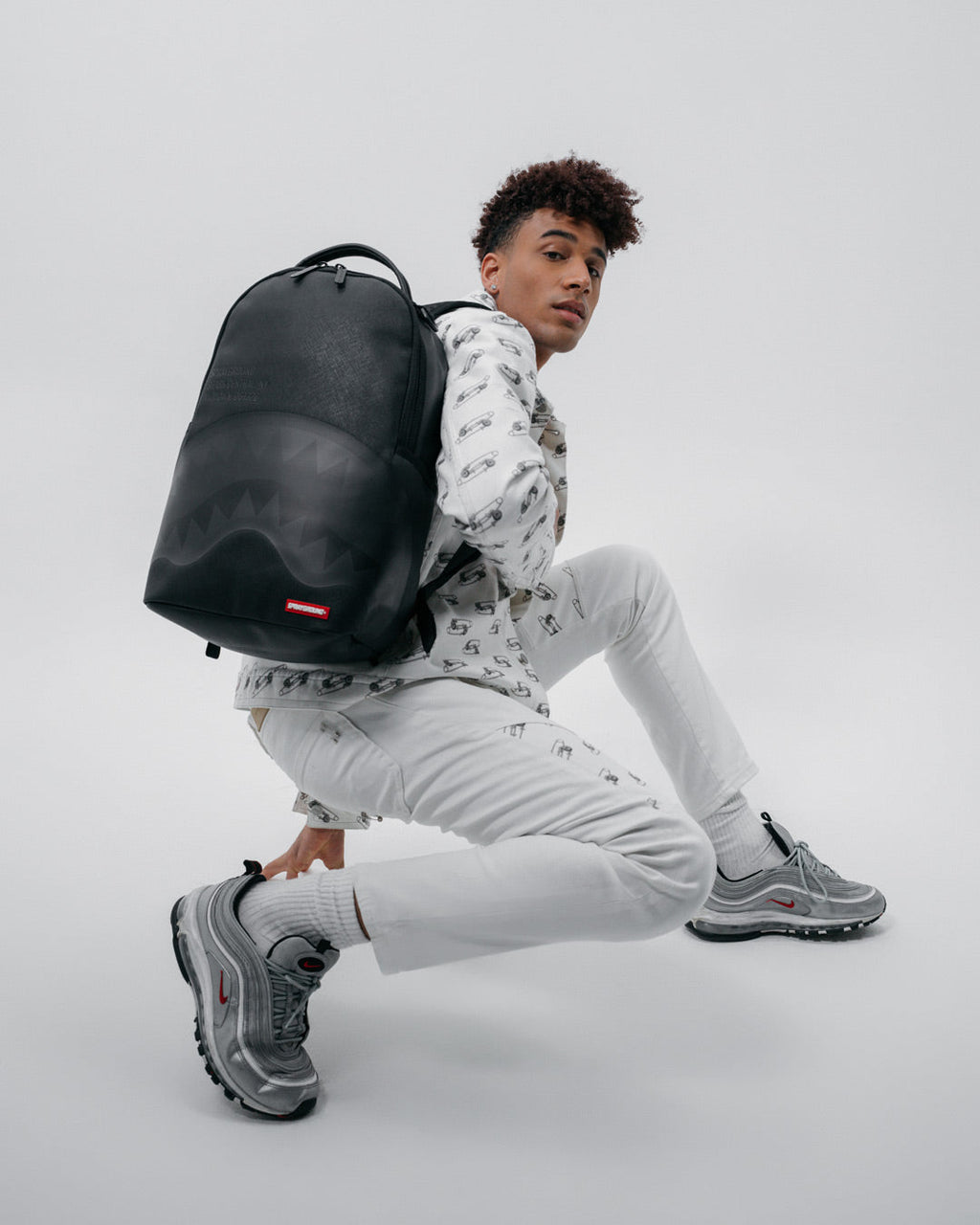 SHARK CENTRAL (BLK ON BLK) BACKPACK (DLXV)