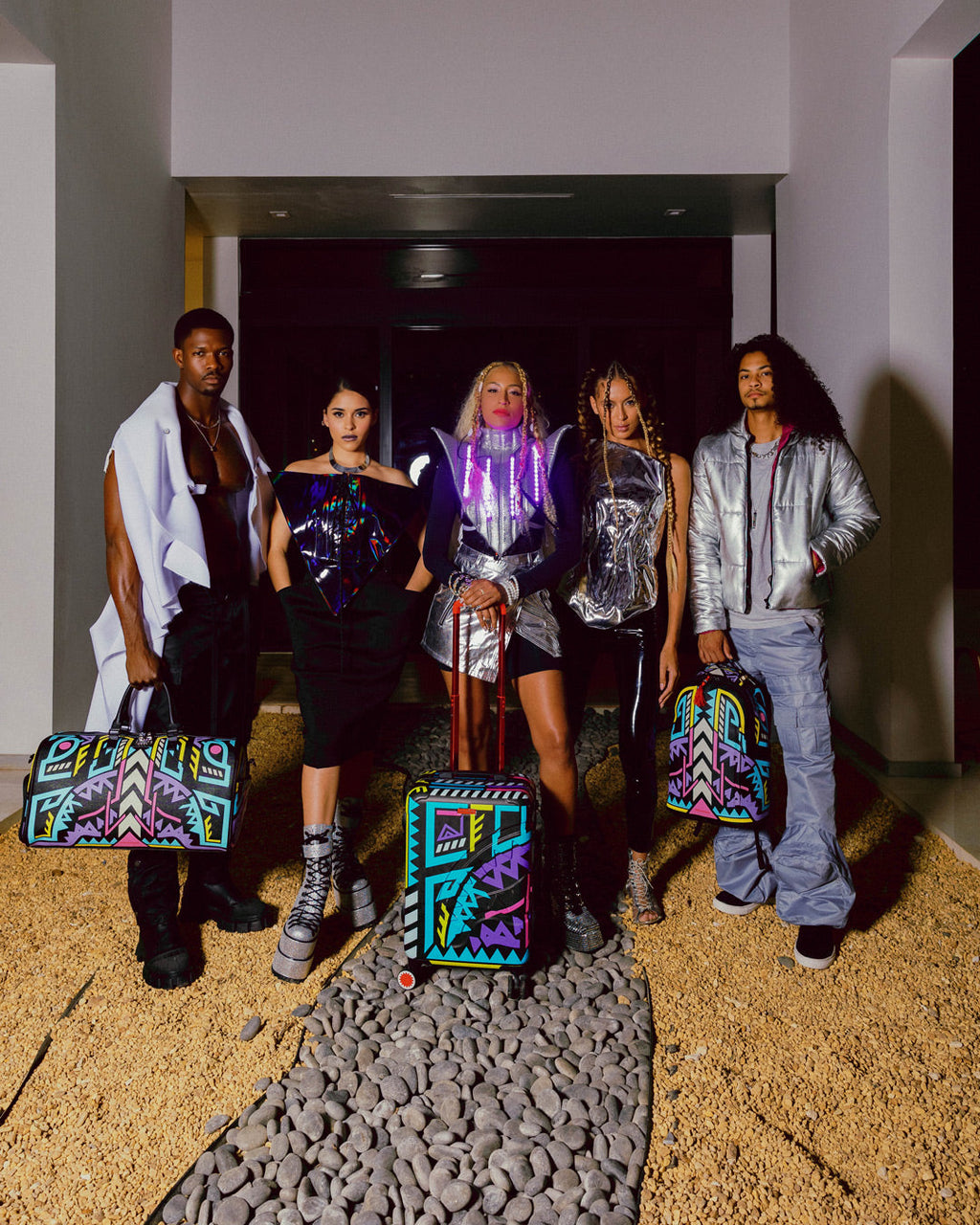 A.I. PATH TO THE FUTURE III HARDSHELL CARRY-ON LUGGAGE - SANDFLOWER COLLAB