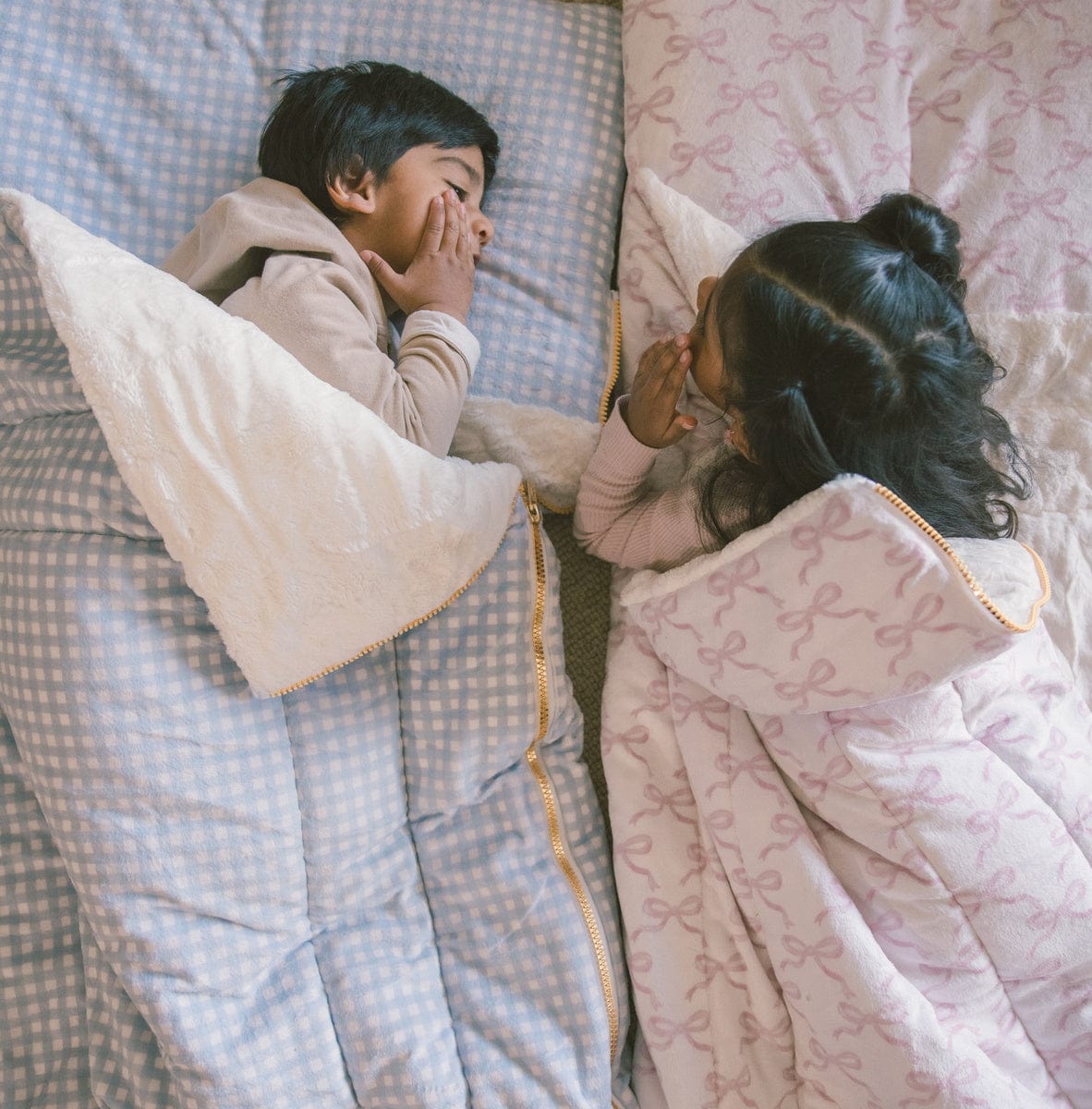 Sleeping Bag - Dusty Blue Gingham