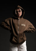 Mocha Brown Zip Up Hoodie (SALE)