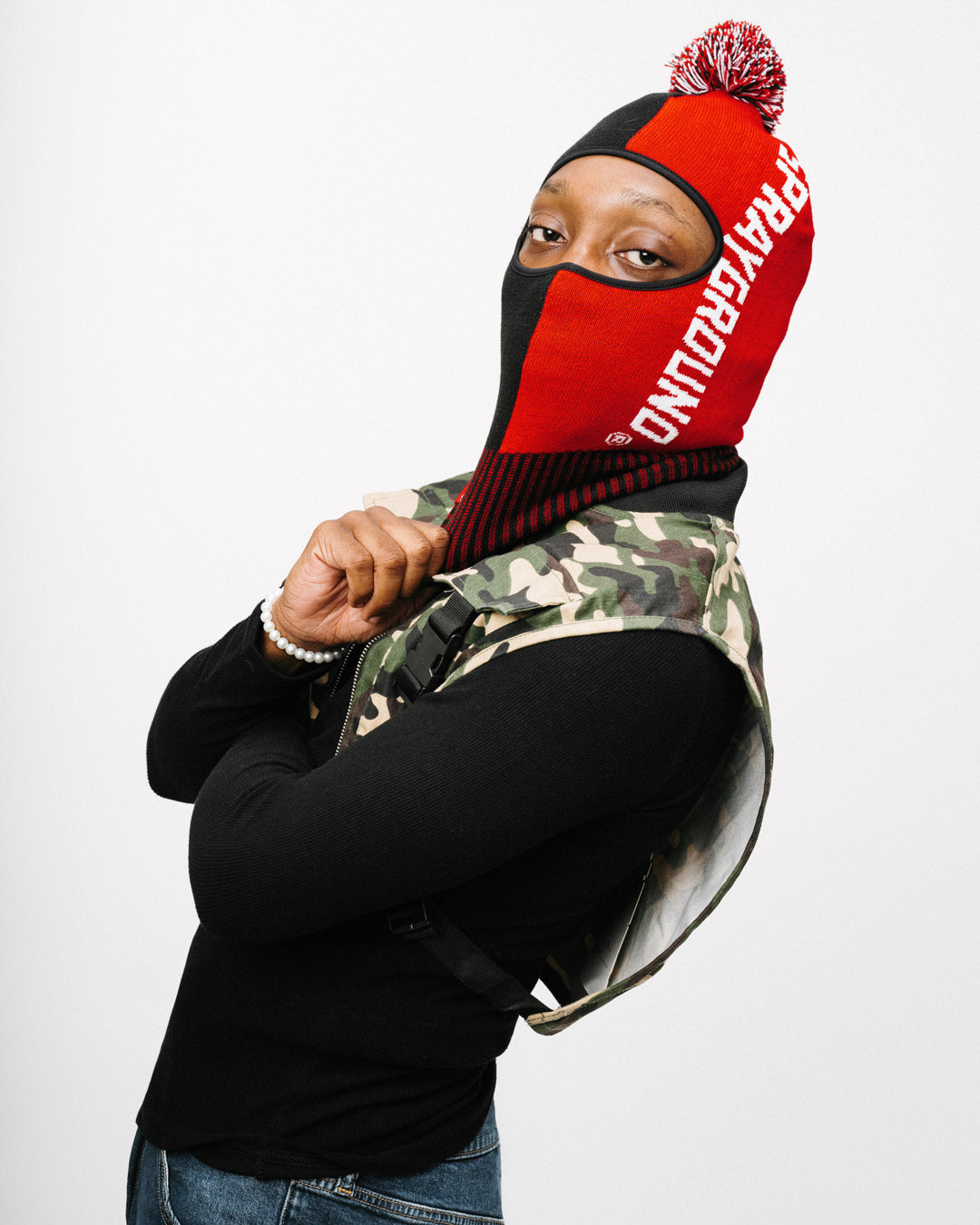 SPLIT POM SKI MASK