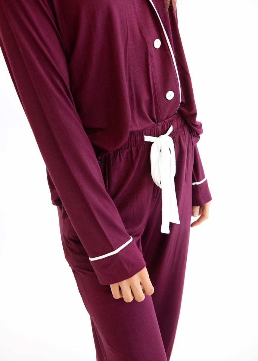 Middle of the Night Button Up - Maroon