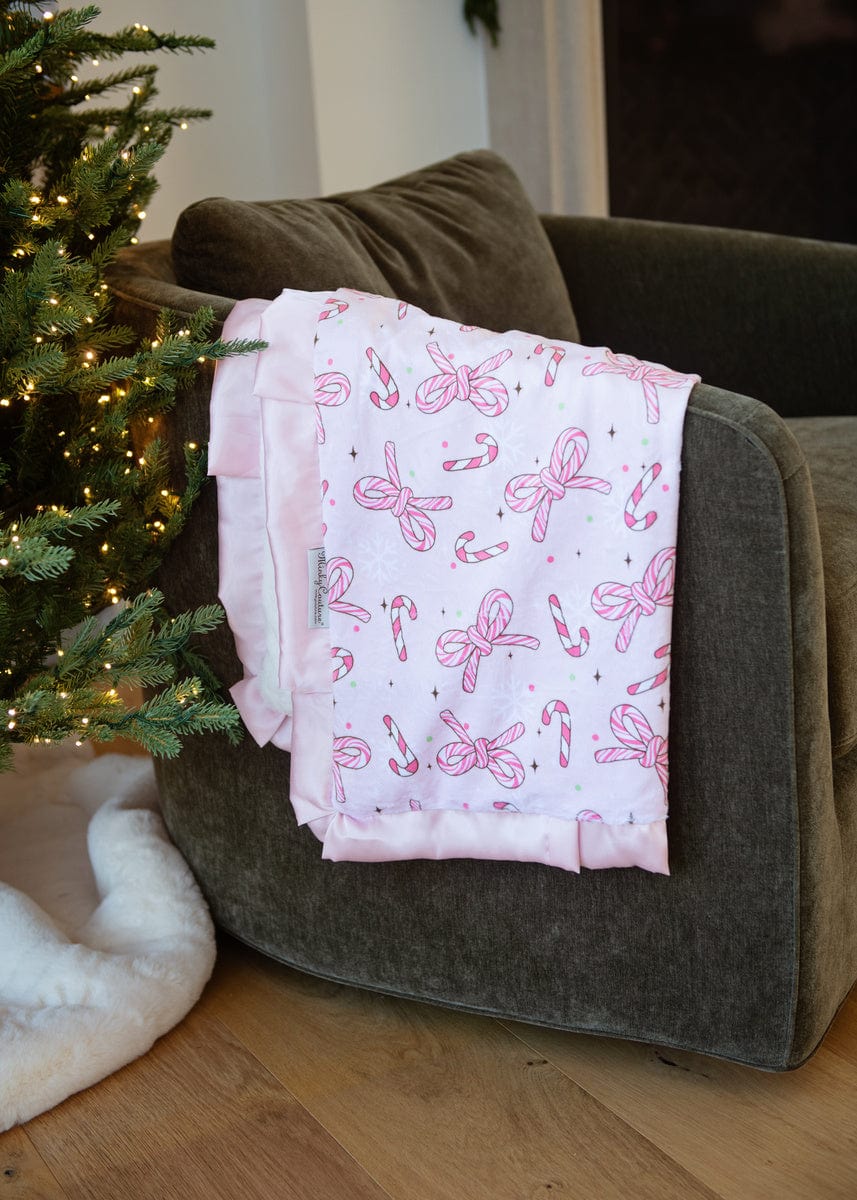 Candy Cane Bows Blanket