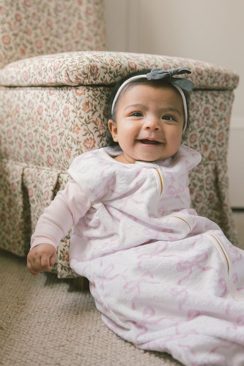 Pretty Pink Bows Wearable Minky Blanket