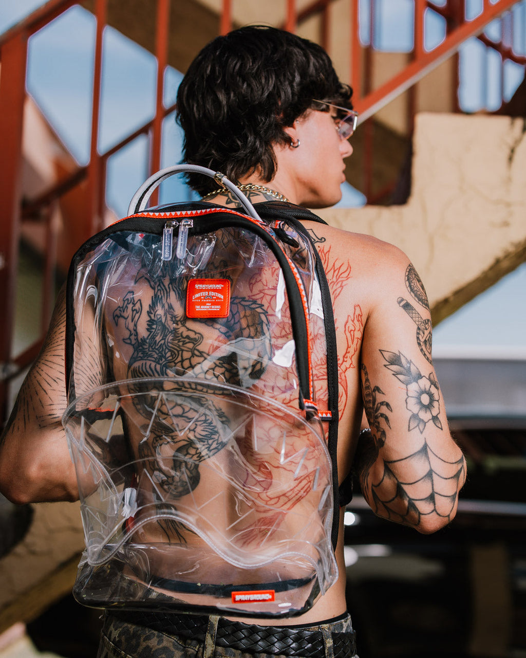 100% CLEAR BACKPACK SHARK