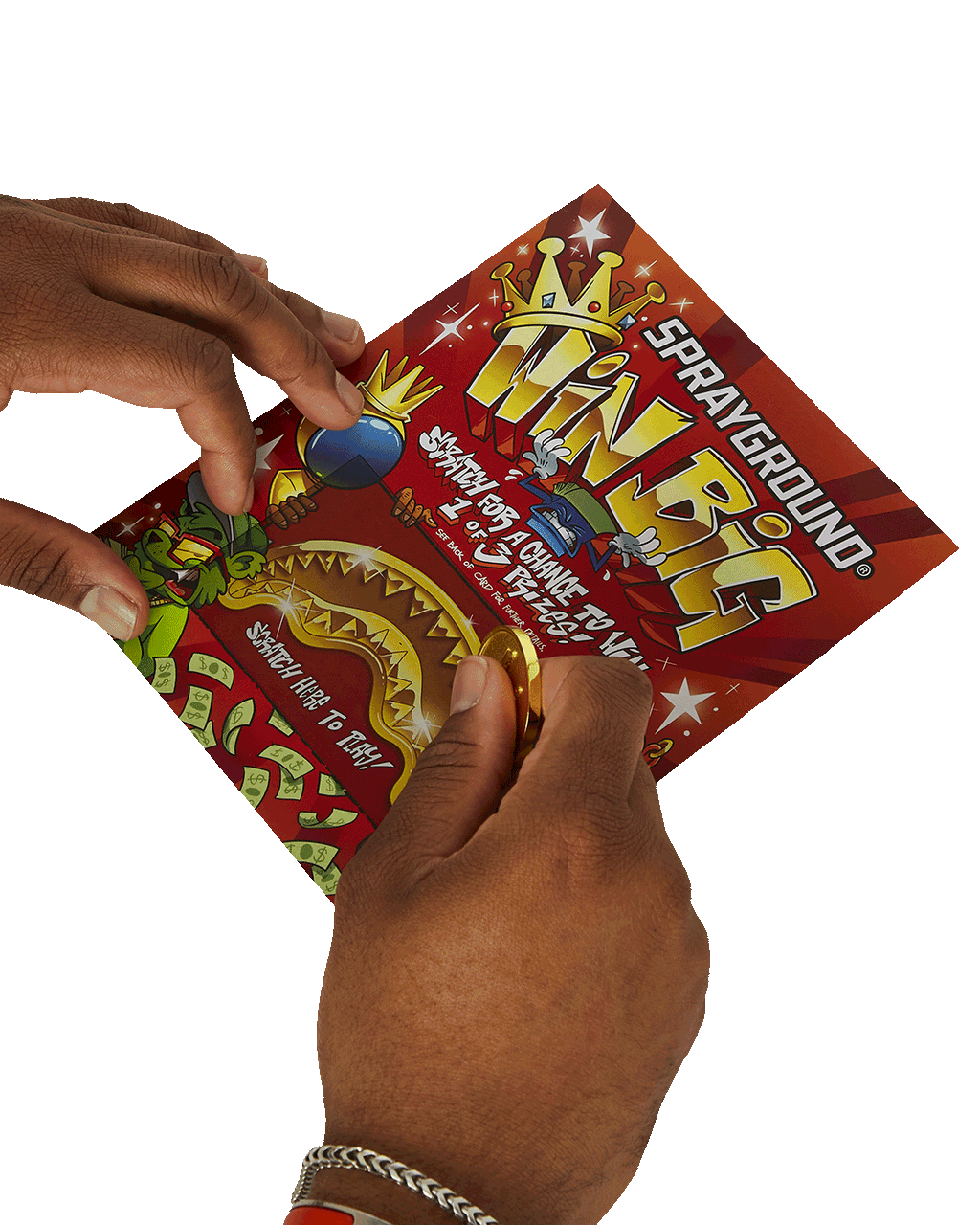 SPRAYGROUND SCRATCH OFF PLAYING CARD - WIN A BACKPACK, MONEYBEAR OR LUGGAGE!