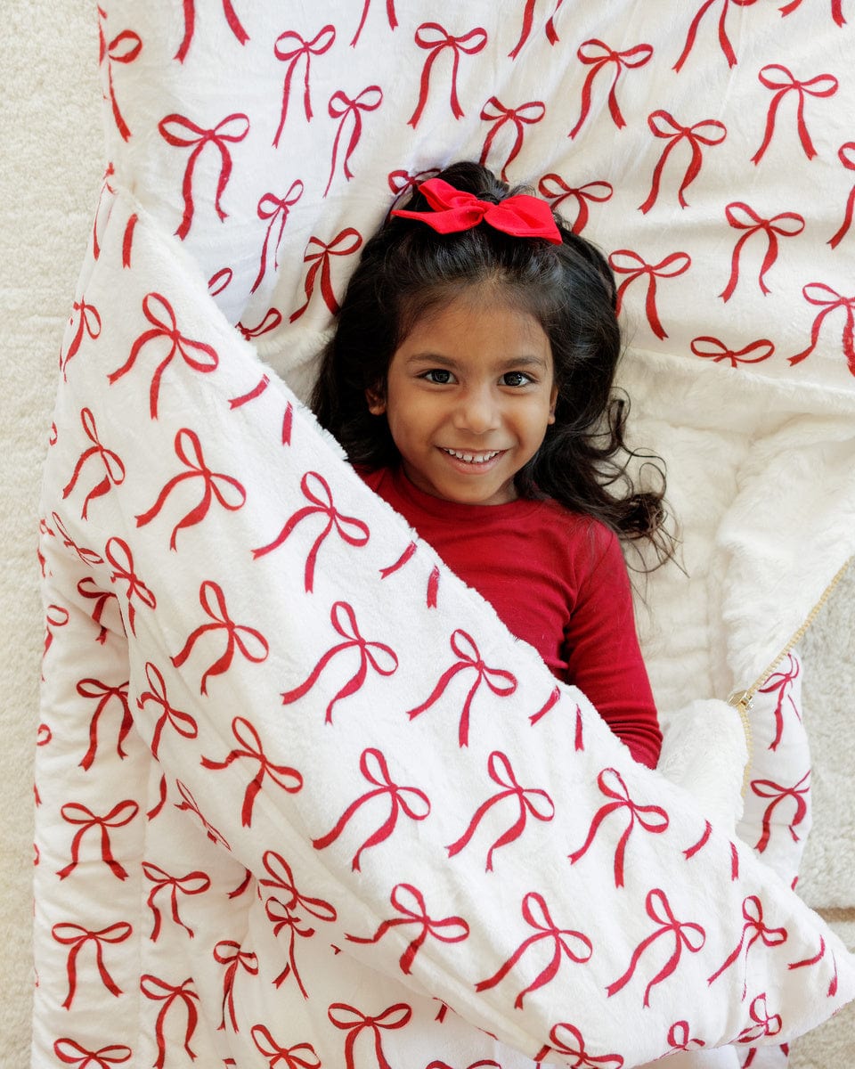 Sleeping Bag - Red Ribbon Bows